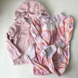Burt’s Bees Baby Bodysuit and Gap Bear Ear Button Up Sweater Bundle